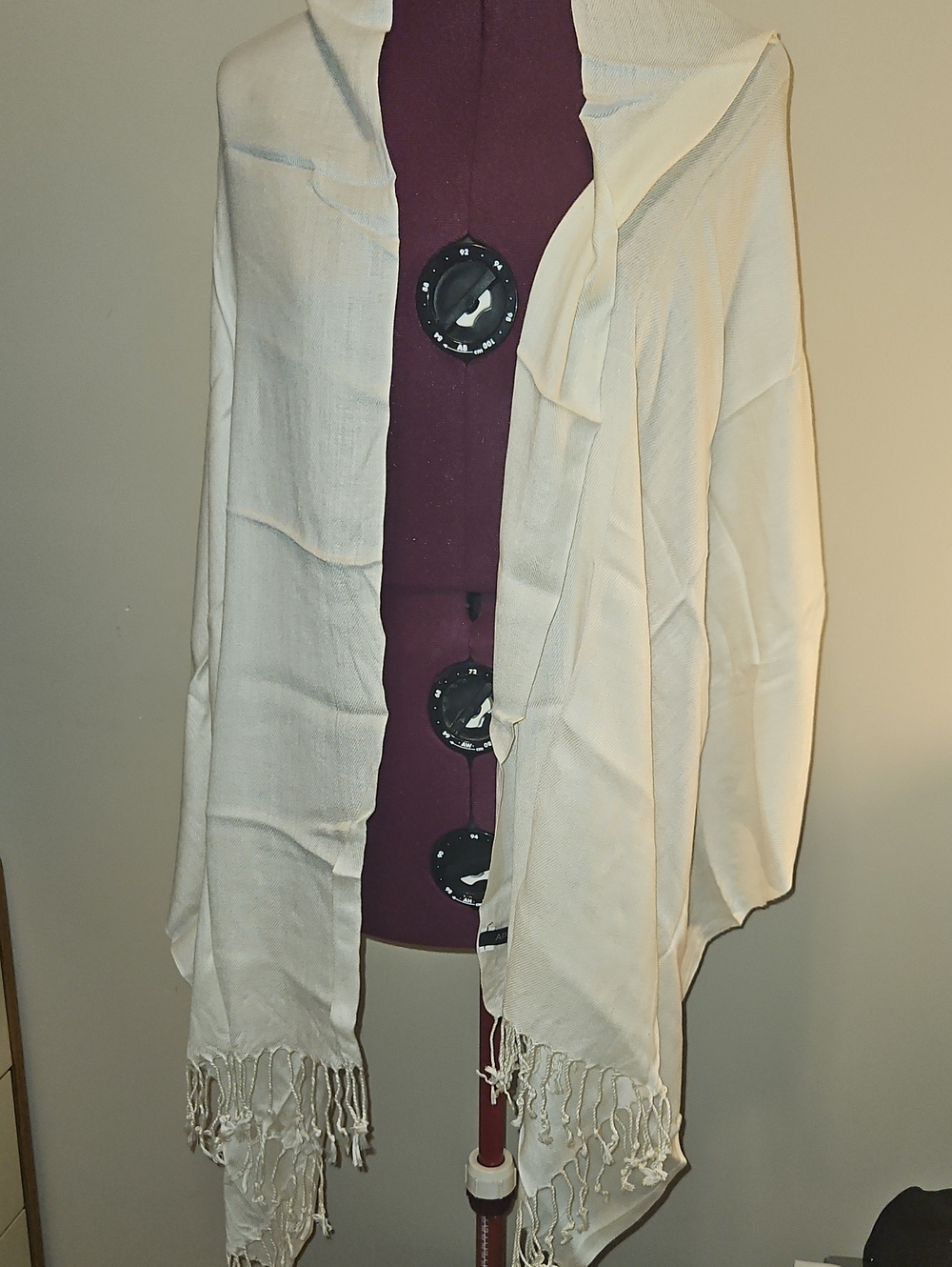 White Fringe Scarf Wrap